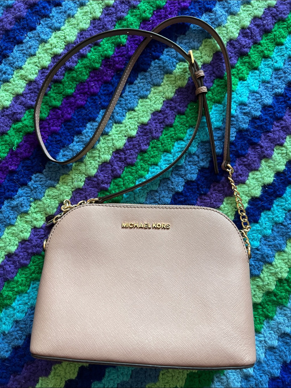 Michael Kors Women's Pale Pink Brit Dome Crossbody Bag